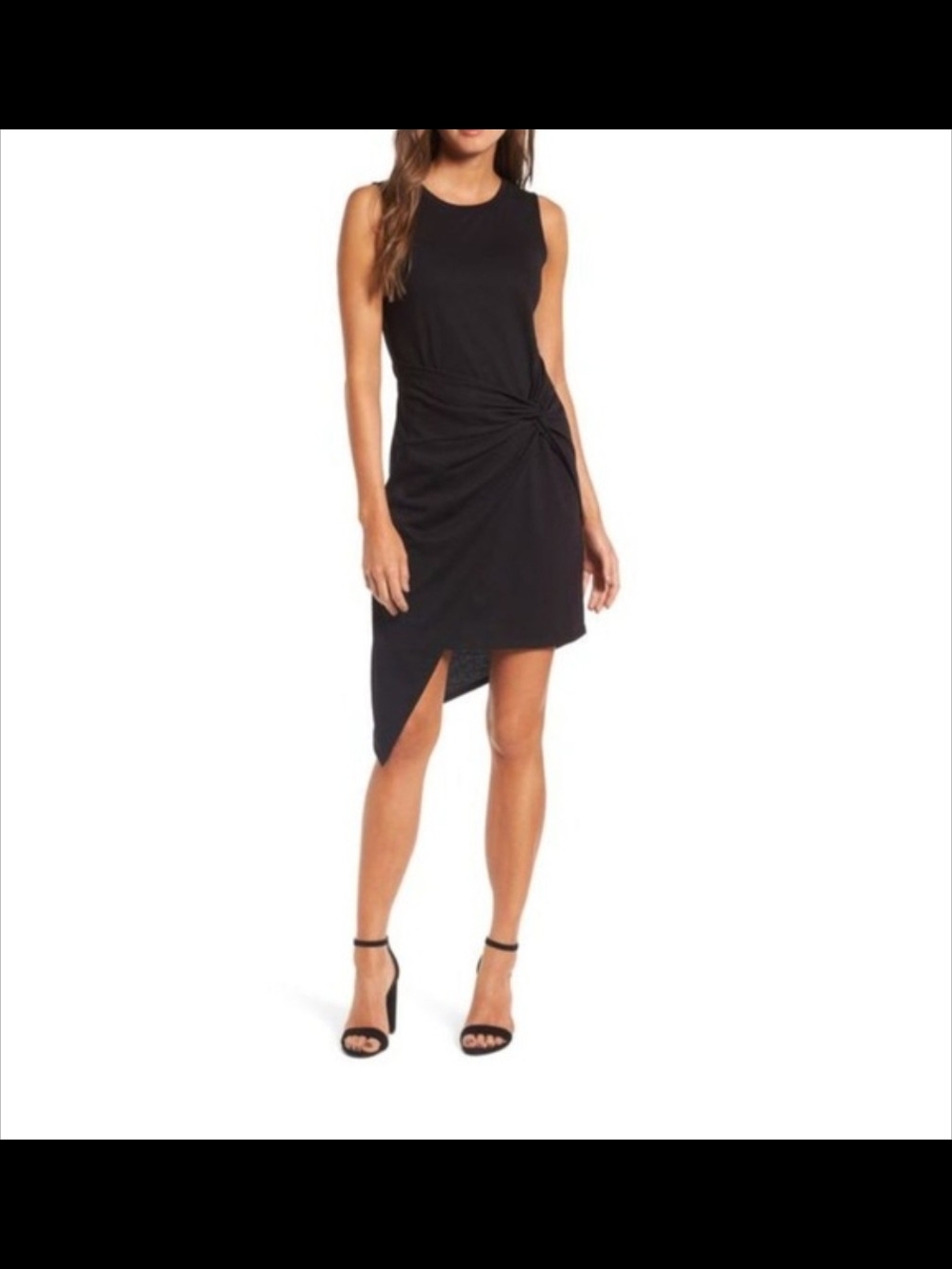NWOT Trouvé Sleeveless Black Twist-Knot Asymmetrical Dress